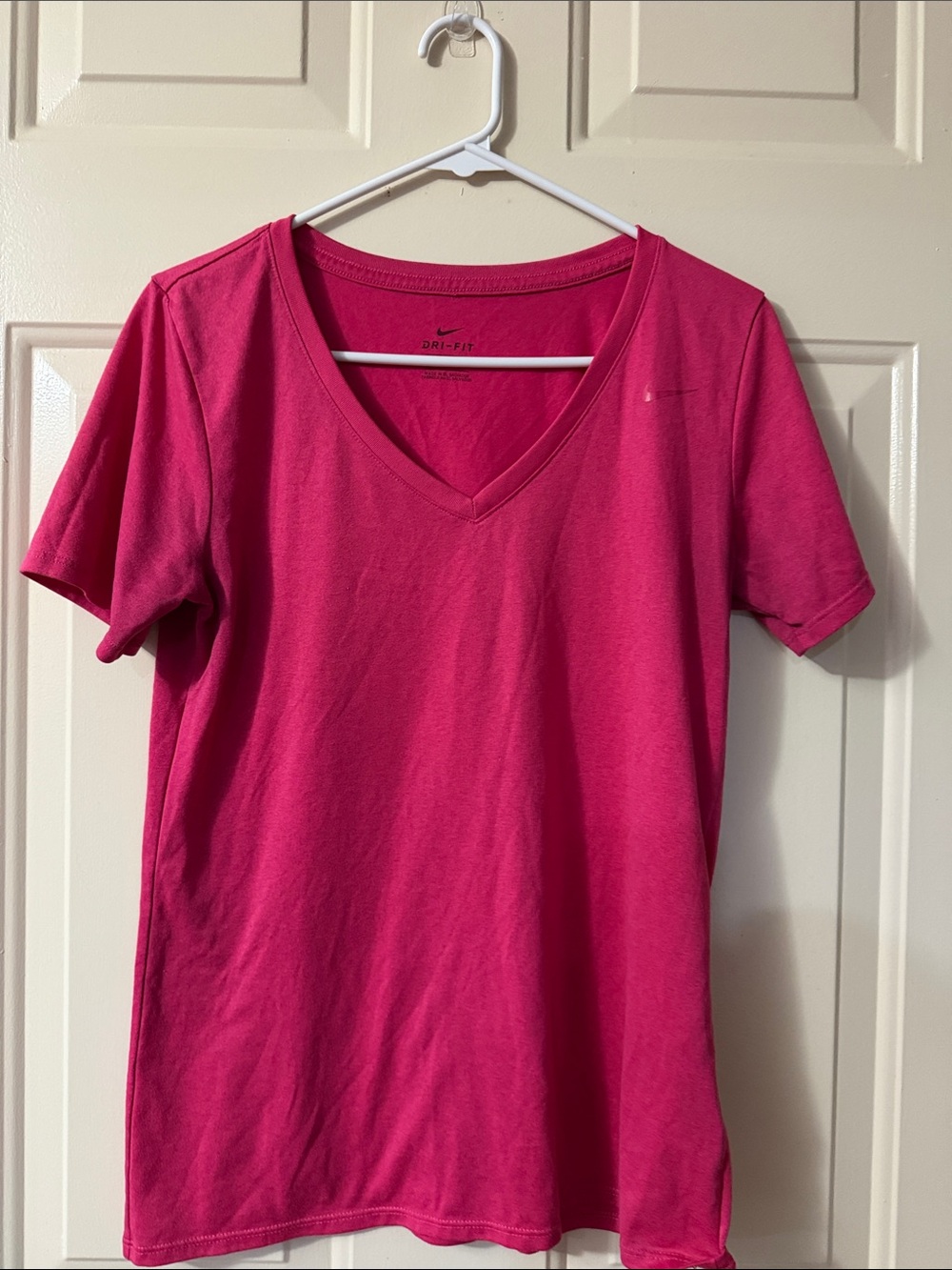 Nike Women's Short-Sleeve V-Neck Tee in Hot Pink